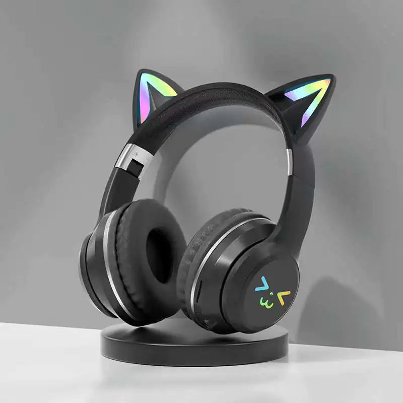 New Gradient Cat Ear Bluetooth Headphones Wireless