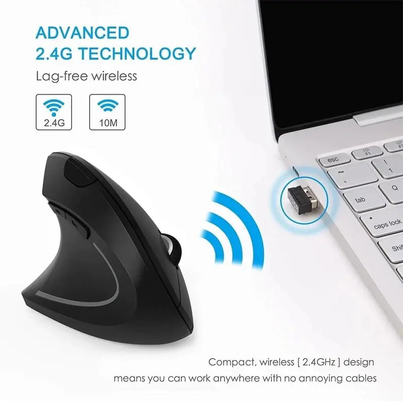 Wireless 2.4G Vertical Right-Hand Charging Mouse