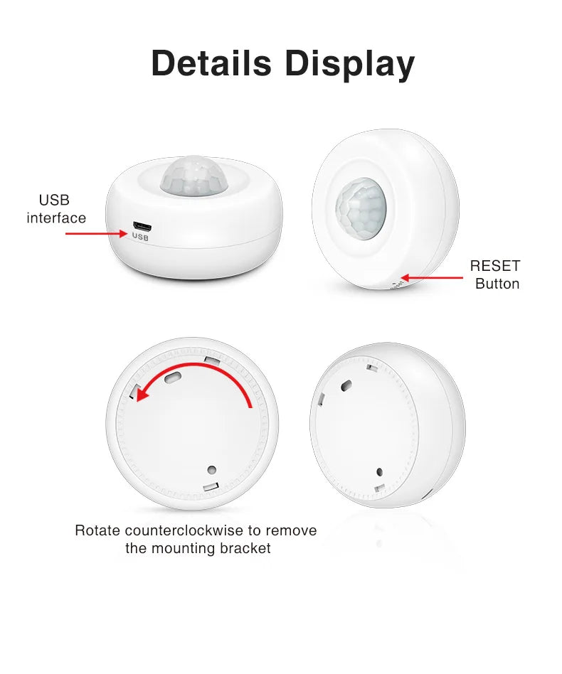 Zigbee PIR Motion Sensor Detector Movement Sensor Ewelink APP Wireless Home Automation System Work with Alexa