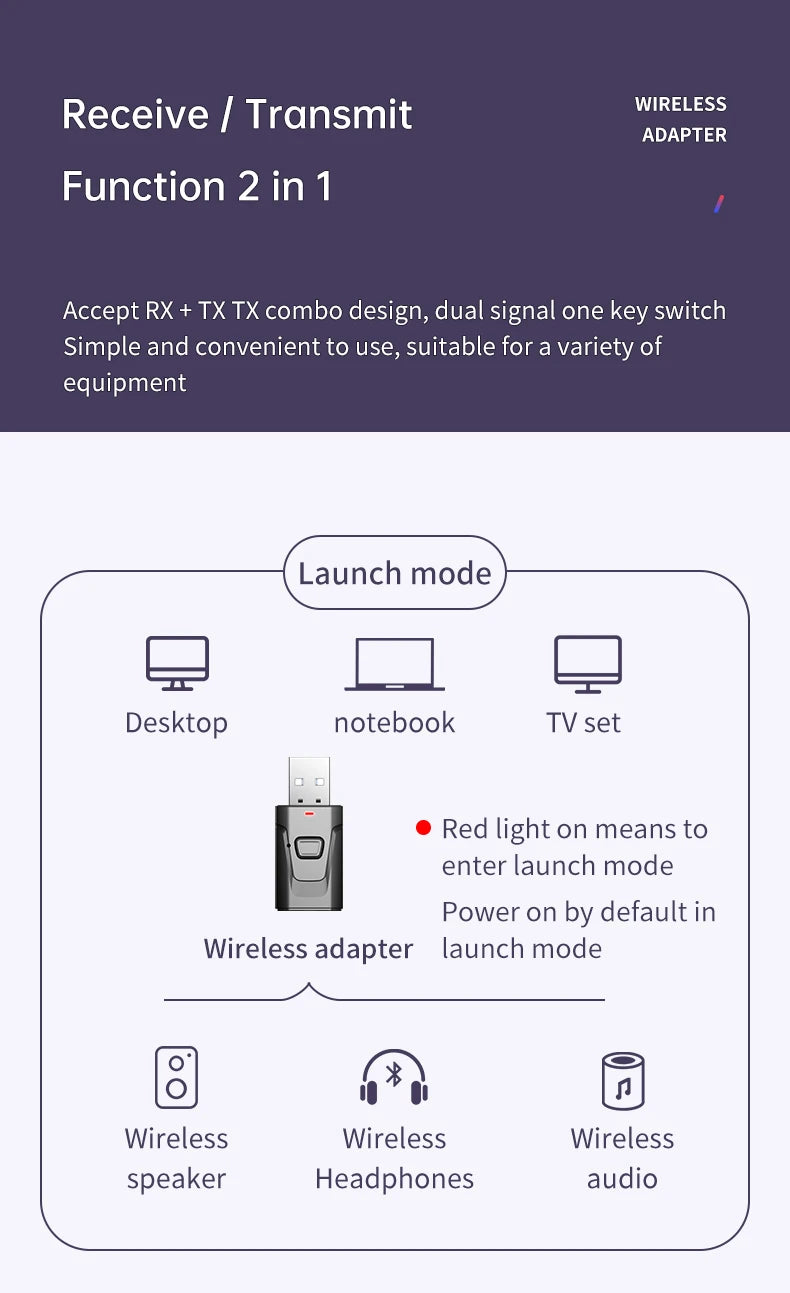 H7/H3 Tv Bluetooth Headphone Wireless Headset with Mic USB Adaptor Headset Noise Cancelling Stereo Foldable Bass for TV Earphone