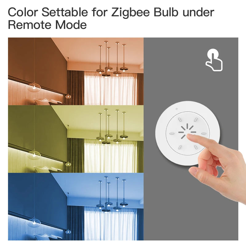 Tuya ZigBee Smart Knob Switch DIY Wireless Scene Button Rotatable Dimmer Switch Home Appliances Automation Linkage Remoter