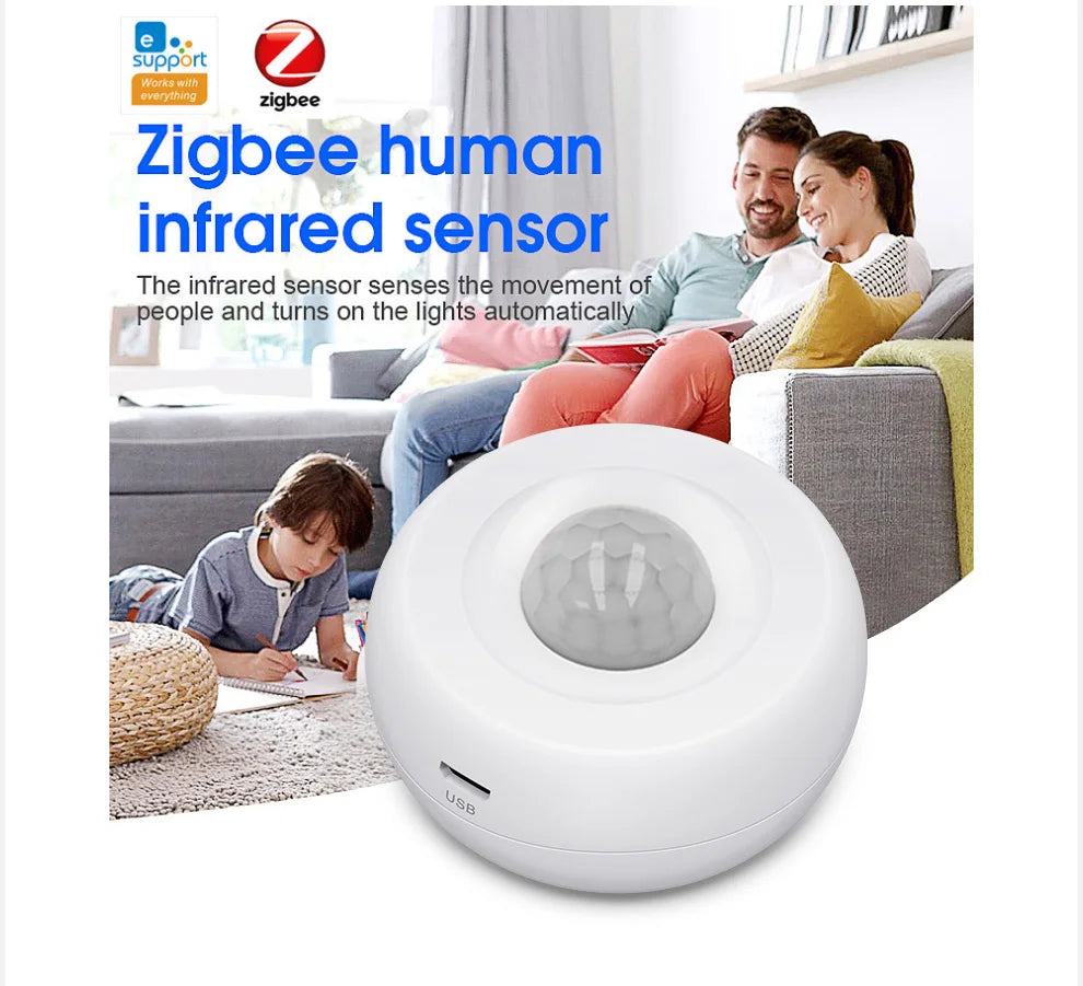 Zigbee PIR Motion Sensor Detector Movement Sensor Ewelink APP Wireless Home Automation System Work with Alexa