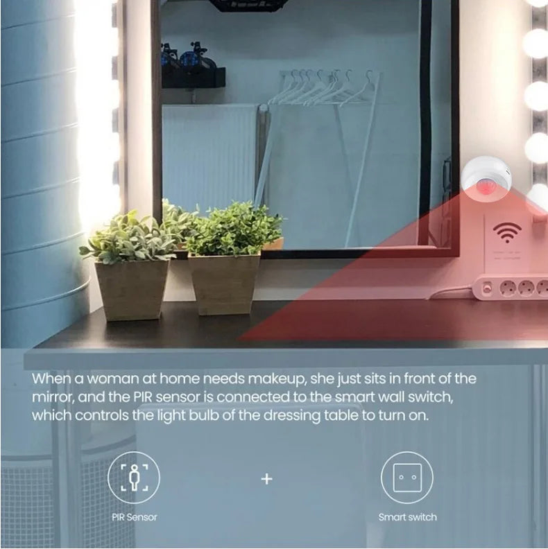 Zigbee PIR Motion Sensor Detector Movement Sensor Ewelink APP Wireless Home Automation System Work with Alexa