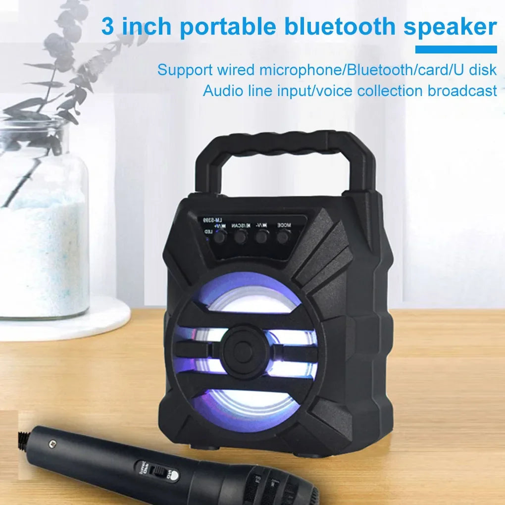 500mAh Bluetooth speaker Sound box high power bluetooth speakers TF Udisk karaoke handheld sound subwoofers for dancing