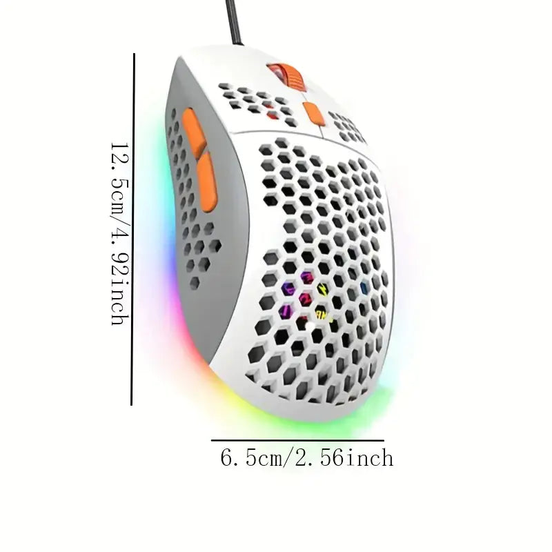 M8 LED Gaming Mouse with Ergonomic Honeycomb Design