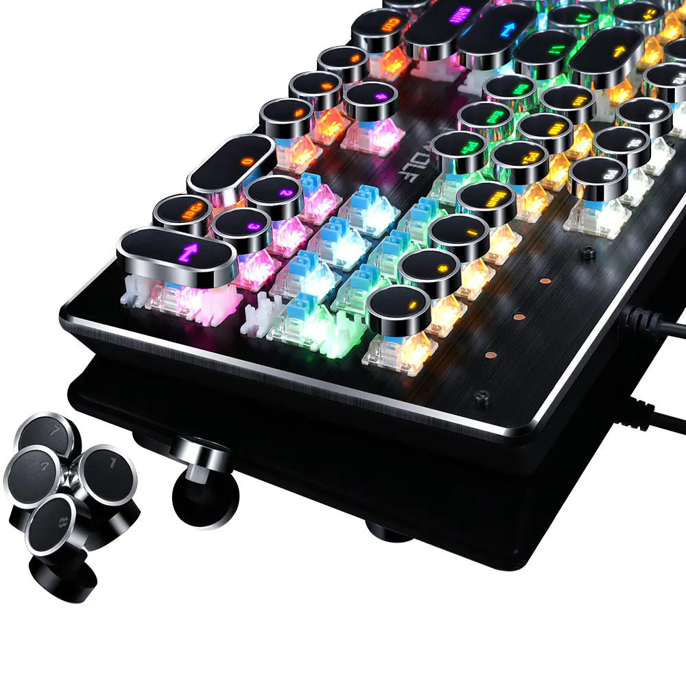 Luminous Retro Punk Mechanical Wired Gaming Keyboard