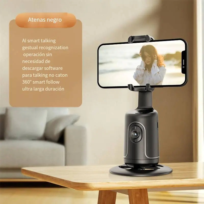 Auto Tracking Phone Holder with 360 Rotation
