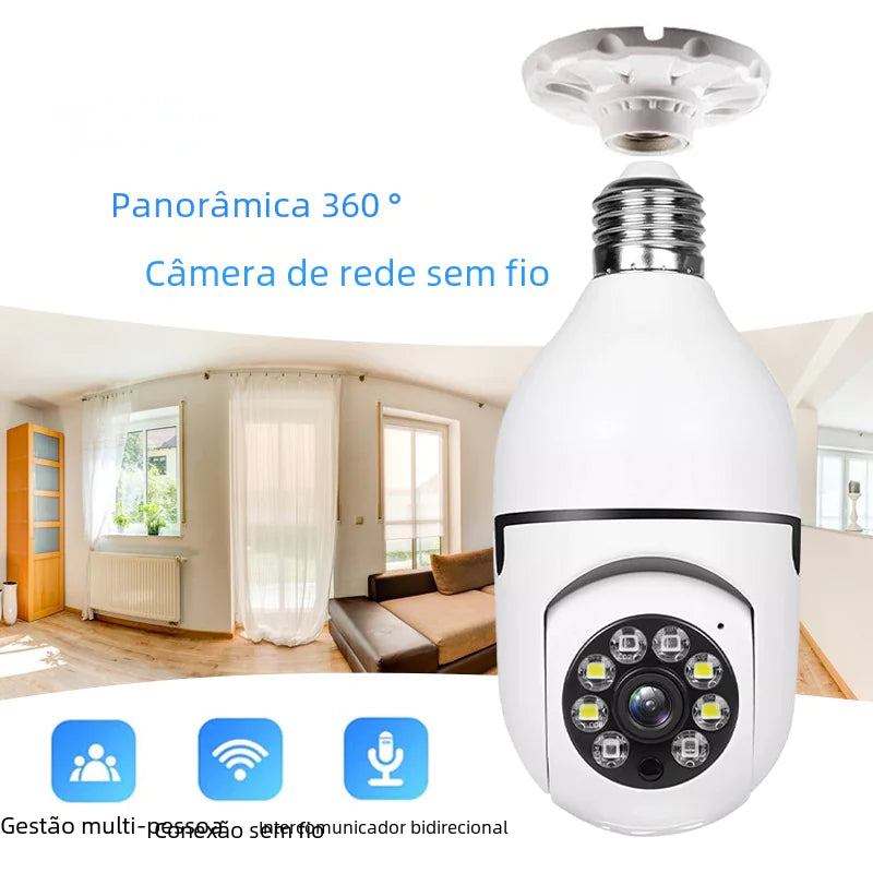 E27 Bulb Camera with 360° Indoor HD Night Vision