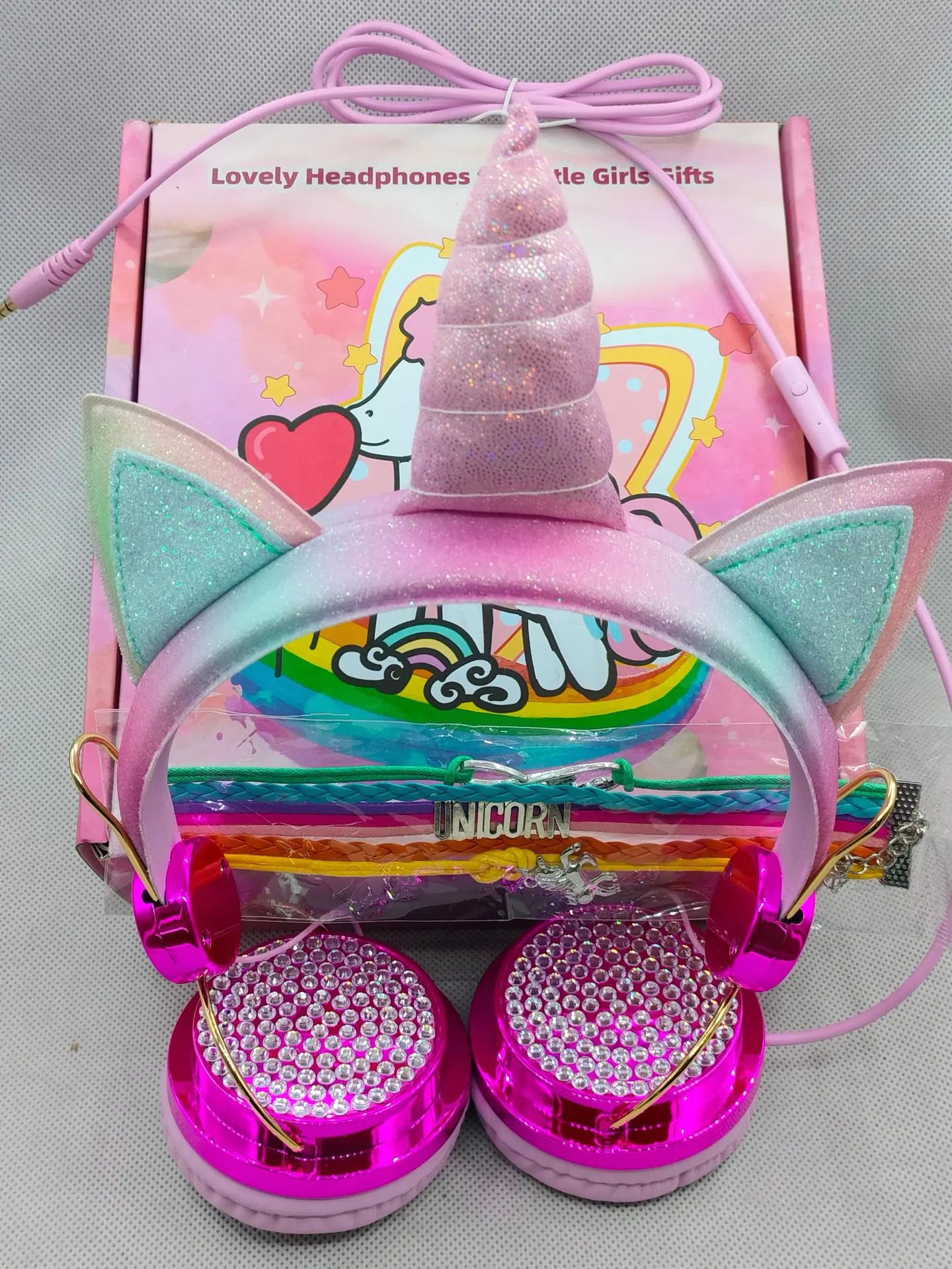 Wired Unicorn Cartoon Headphones for Kids (Gift)