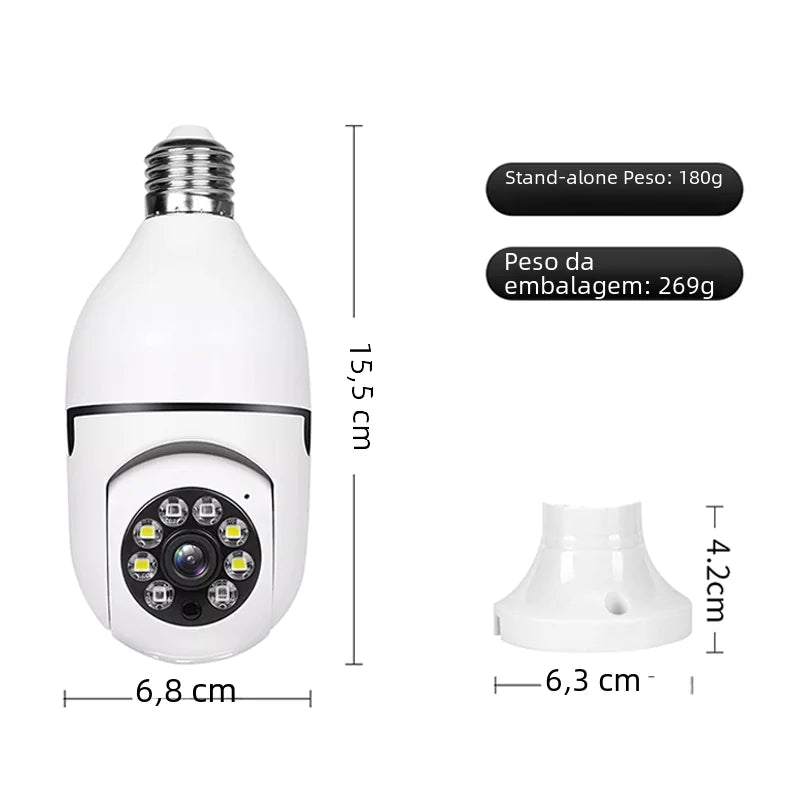 E27 Bulb Camera with 360° Indoor HD Night Vision